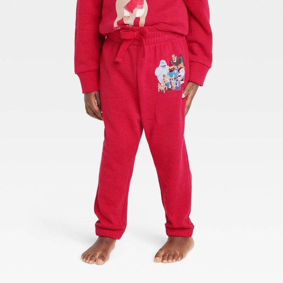 Toddler Rudolph the Red-Nosed Reindeer Jogger Pants Red 4T - Picture 1 of 7